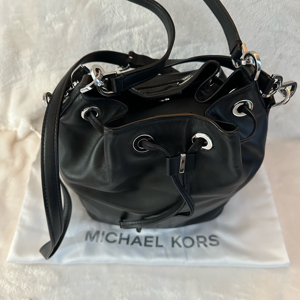 Michael Kors Black Drawstring Shoulder Bag - Picture 2 of 7